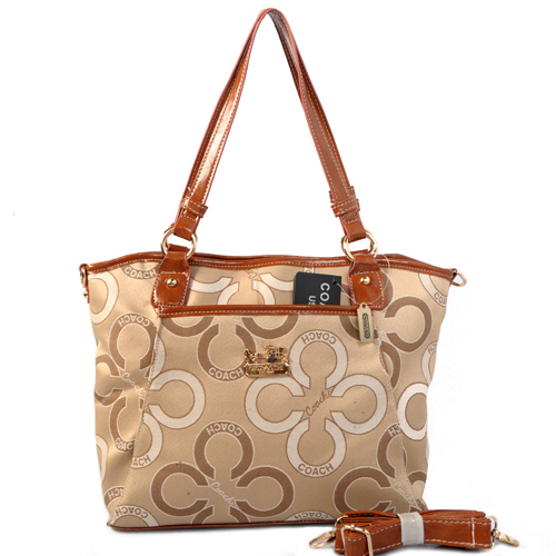 Coach Poppy C Logo Small Khaki Totes EKB | Women - Click Image to Close